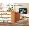 thumbnail image 6 of 73" Mid-Century Modern Loveseat Sofa - Comfy Cushions, Solid Wood Frame, Orange Fabric - Ideal for Office, Living Room & Apartment, Tool-Free Assembly, 6 of 7