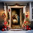 thumbnail image 6 of Comefolife Nativity Scene Christmas Door Cover Hanging Background Religious The Nativity Of Photography Background Front Door Porch Hanging Cover Door Cover (D, 35"x71"), 6 of 9