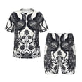 thumbnail image 1 of Balery Artistic Black White Peacocks Conjunto de Pijama Infantil de Manga Corta con Estampado – Ropa de Dormir de Algodón Suave-Small, 1 of 6