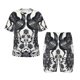 thumbnail image 1 of Balery Artistic Black White Peacocks Conjunto de Pijama Infantil de Manga Corta con Estampado – Ropa de Dormir de Algodón Suave-XX-Large, 1 of 6