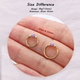 thumbnail image 2 of Opal Nose Rings Hoops - 316L Surgical Steel Septum Ring for Women Conch Piercing Jewelry Daith Helix 2Pcs 16G 18G, 2 of 11