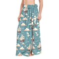 thumbnail image 2 of Women Sarong Wraps Sailboat Seagulls Swimsuit Beach Pareo Bikini Coverups Skirt M, 2 of 7