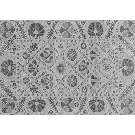 Ahgly Company Indoor Rectangle Abstract Gray Modern Area Rugs, 2' x 5'