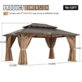 thumbnail image 3 of Clouddwell 16'*12' Wood Gazebo,with Double-Layer Galvanized Steel Roof,Suitable for Backyard,Desk,and Lawn, 3 of 9