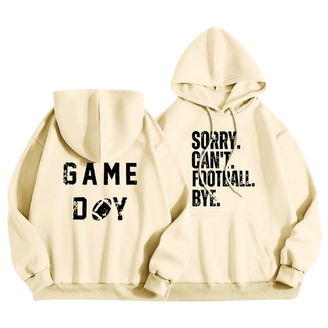 WEAIXIMIUNG Sweatshirts à Col Rond pour Femmes Designs Mignons Femmes Décontracté Manches Longues Léger Hoodie Sweatshirts Imprimé Graphique Lettre Pull Football Sweatshirts Blouse