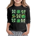 thumbnail image 3 of WOYY Toddler Girls St. Patrick's Day Long Sleeve T-Shirt Clover Graphic T Shirt, Sizes 3-13, 3 of 3