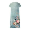 thumbnail image 4 of Womens Fashion Short Sleeve A-Line Dresses Party Summers Loose Fit Floral Print Dress V Neck, 4 of 4