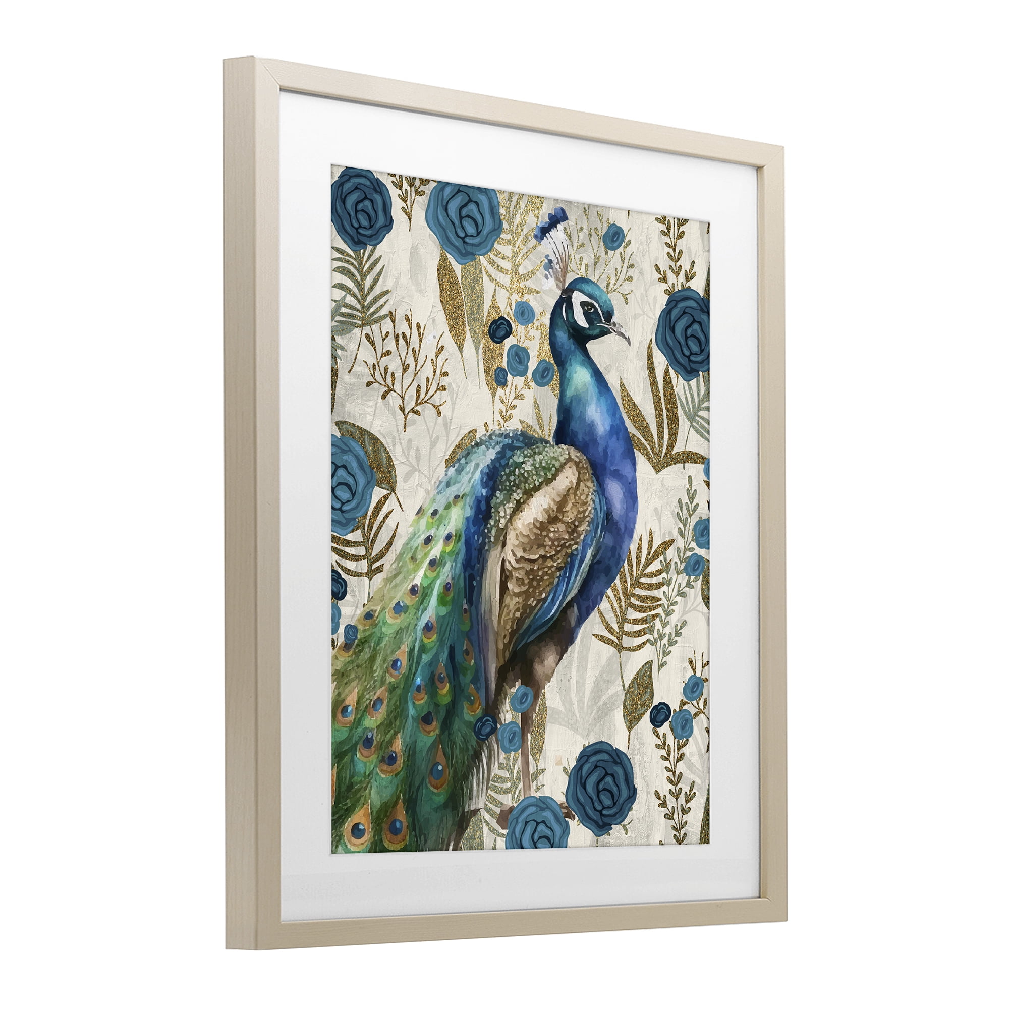 Stupell Industries Peacock Pride Botanicals Birch Framed Print Under Glass, design by Kim Allen