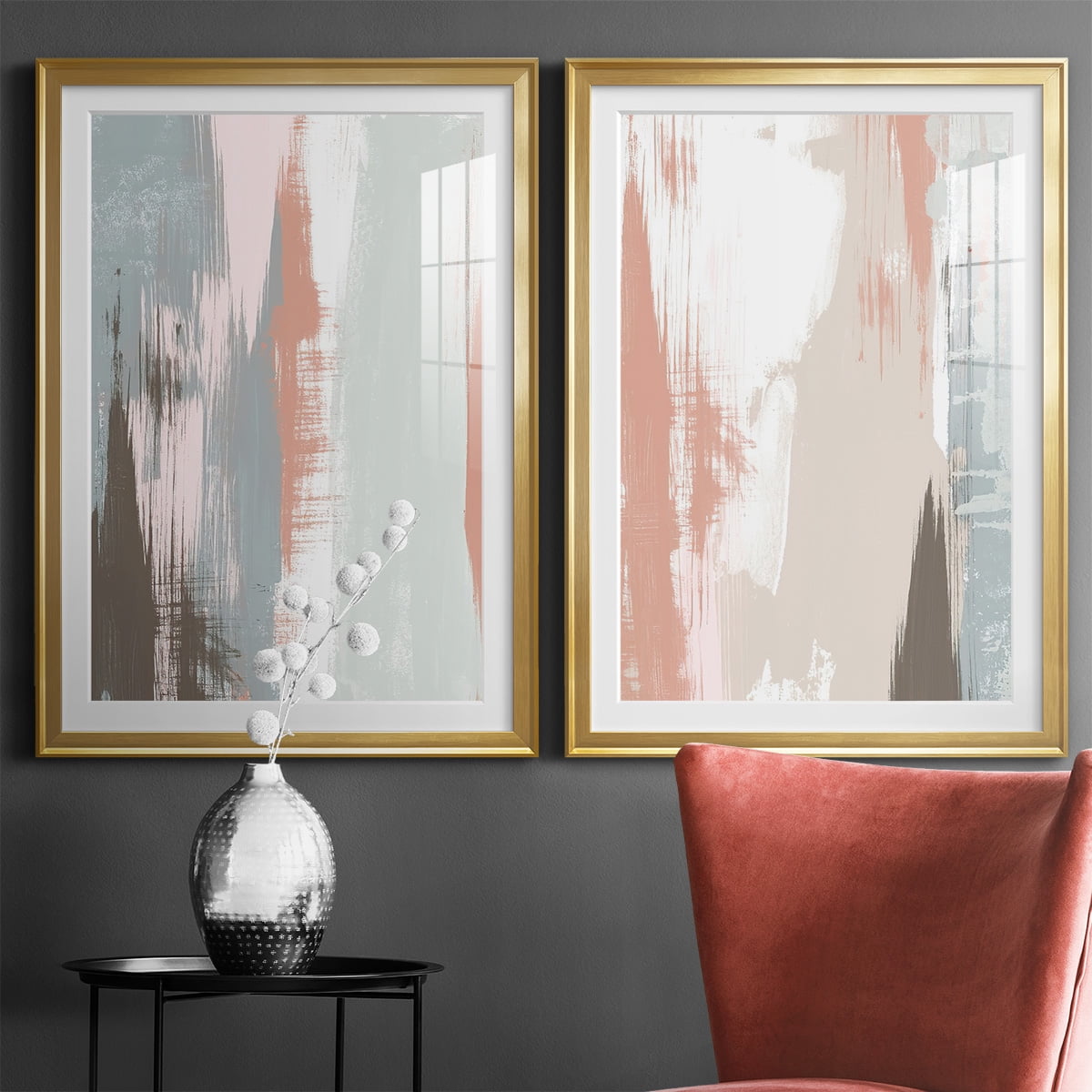 Wexford Home Sandstone Peel I Premium Framed Print, 18.5" x 24.5" - Ready to Hang, Gold (Set of 2)