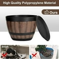 thumbnail image 6 of 9 Inch Large Plant Pots,Plastic Flower Pot for Indoor & Outdoor with Drainage Holes & Saucer,Plaid Pattern Planters Garden Pots for Herbs, 6 of 9