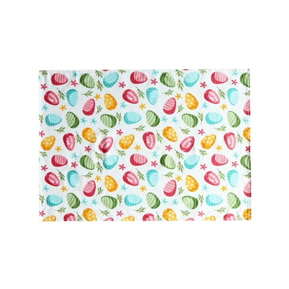 Easter Cloth Napkins 24 x 16 Inch Reusable Soft Fabric Napkins Washable Colorful Egg Print Square Napkin Cotton Dinner Towel Decorative for Party Festival