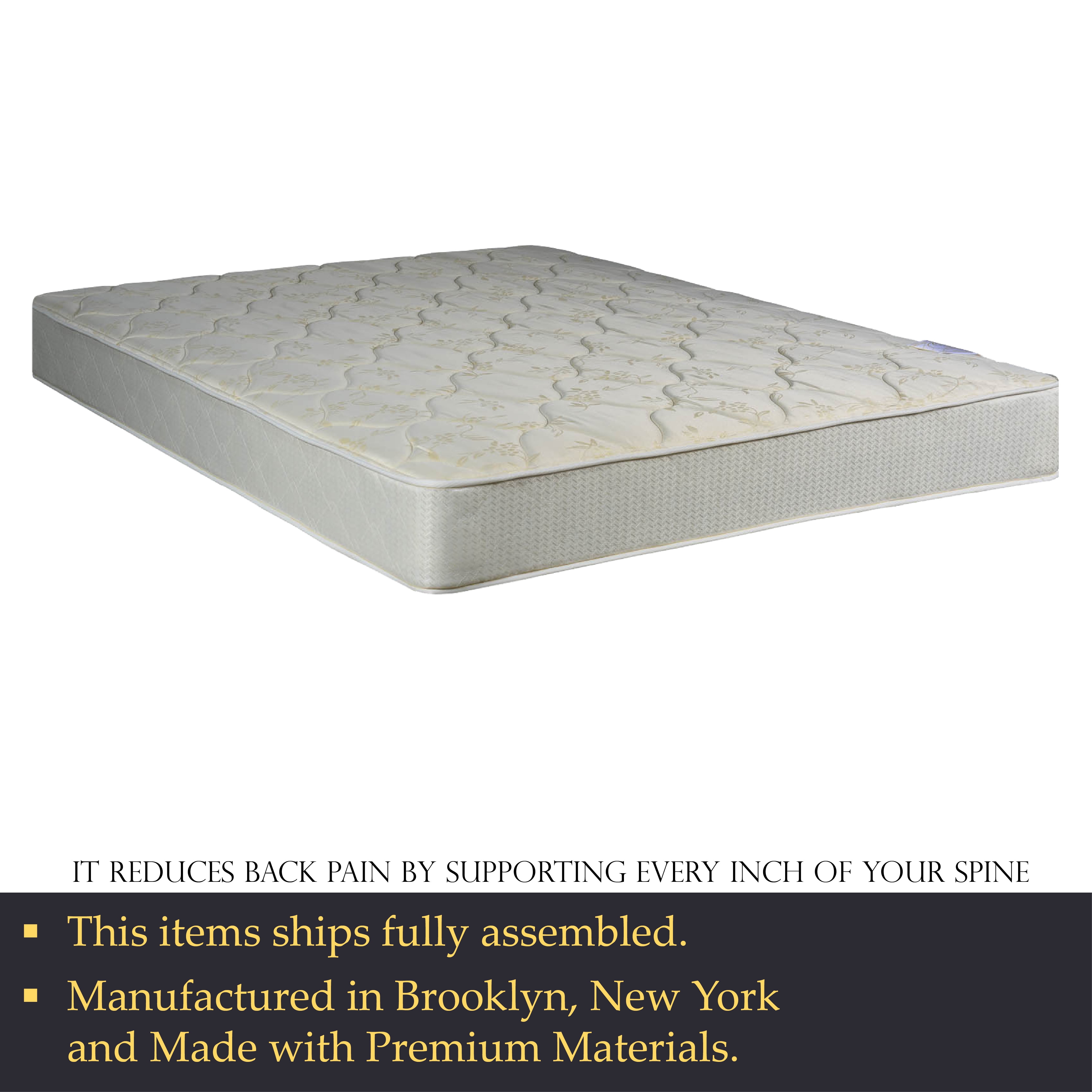 Greaton Gentle Firm Tight top Innerspring Mattress And 4-Inch Split Wood Box Spring//Foundation Set With Frame 75 X 48