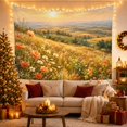 thumbnail image 3 of Sun-Drenched Wildflower Meadow Landscape Romantic Folk Art for Nature Enthusiasts, Botanical Home Decor Housewarming Gift Tapestry Wall Hanging for Living Room and Reading Nook, 3 of 7