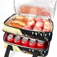 thumbnail image 5 of Crocodile Double Layered Insulated Refrigerated Lunch Bag with Two Compartments, Large Capacity, Hand Carry - 7.1x11.4x16.1 Inches, 5 of 6