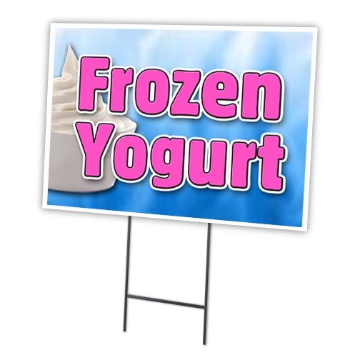 FROZEN YOGURT 18"x24" Yard Sign & Stake | Advertise Your Business | Stake Included Image On Front Only | Made in The USA