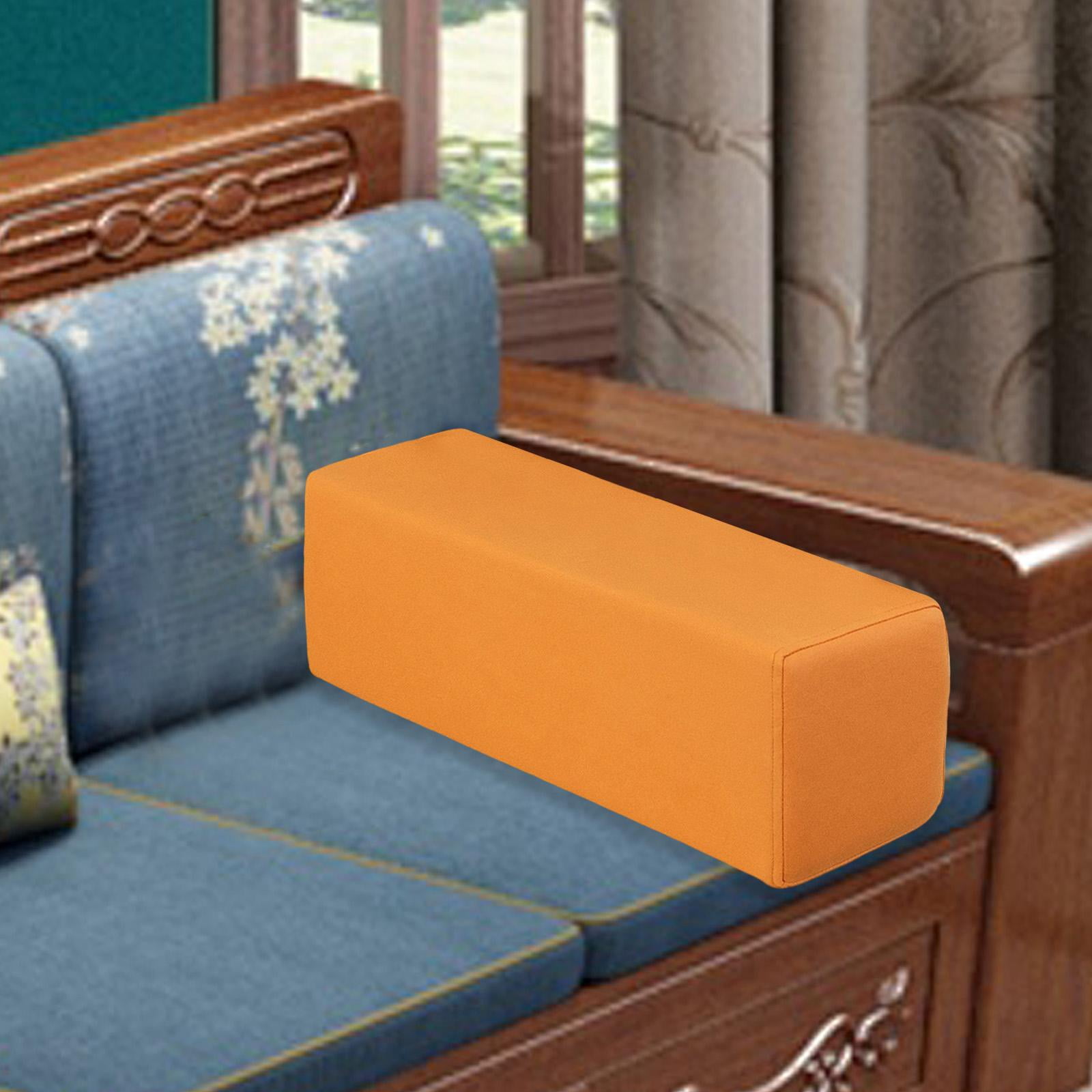 FashionCha Sofa Arm Rest Pillow Couch Armrest Rectangular Booster High Density Foam Cushion Orange