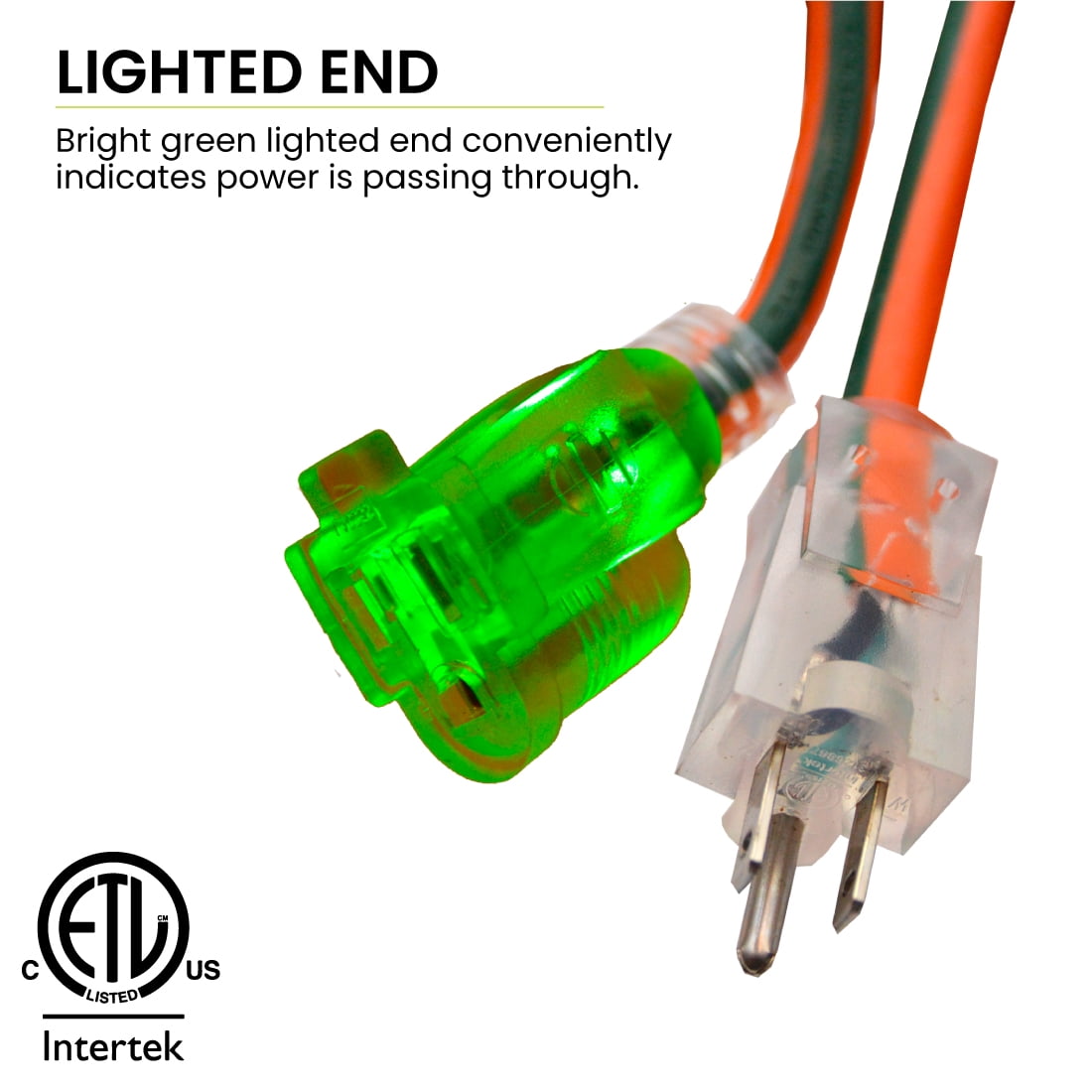 Lighted End GoGreen Power GG-13725-16/3 25 SJTW Outdoor Extension Cord 