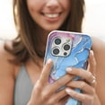 thumbnail image 6 of Mantto Slim Case for iPhone 15 Pro Max, Fashion Marble Pattern Phone Case for Women Girls, Hybrid Shockproof Full Body Protection Lightweight Cover for iPhone 15 Pro Max, Blue Marble, 6 of 6