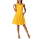 thumbnail image 2 of Vestido de fiesta A-Line con tirante asimétrico y lazo para mujer INSPIRE CHIC, con bolsillos, color amarillo, talla M, 2 of 6