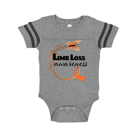 

Inktastic Limb Loss Awareness Butterfly and Orange Ribbon Gift Baby Boy or Baby Girl Bodysuit