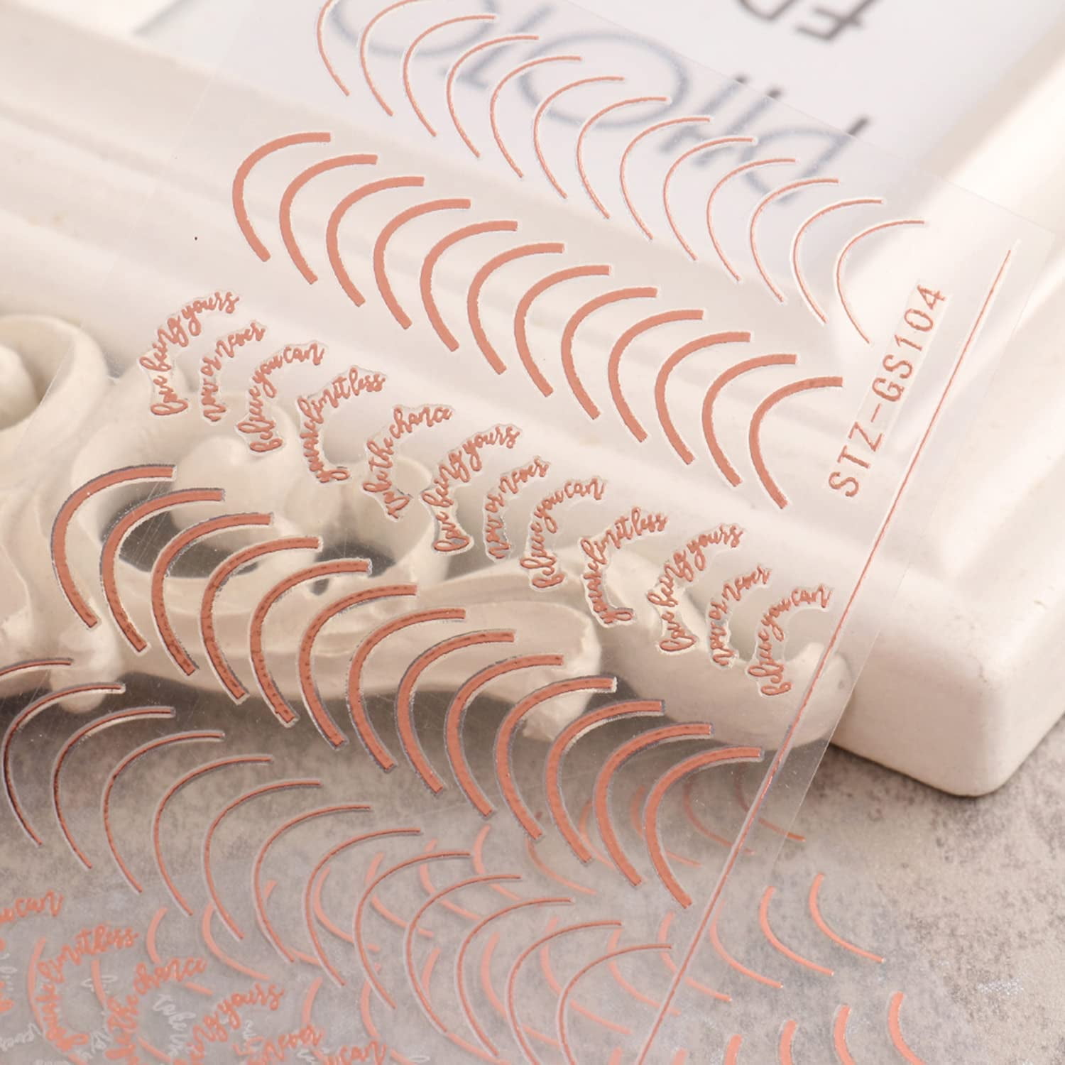 French Line Nail Art Stickers, Wavy Line Arc Nail Self-Adhesive Sticker