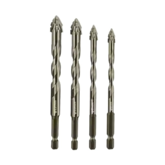 4x Brocas excéntricas con dientes de de cuatro ranuras Brocas para el hogar Brocas excéntricas con cabeza sesgada resistentes al desgaste para