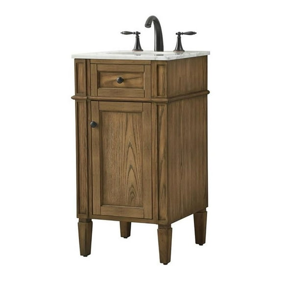 18 inch single bathroom vanity in driftwood