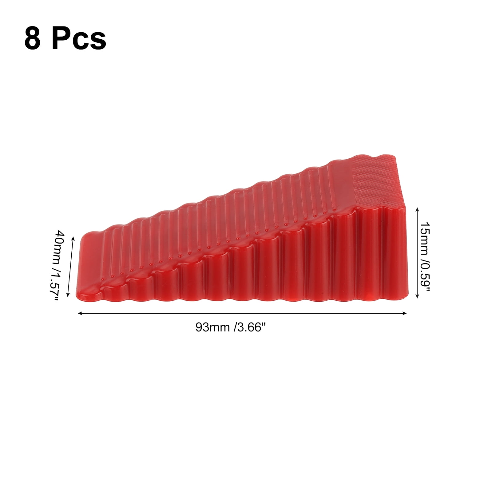 Uxcell 8 Pack 1.10" ABS Door Stoppers for Bottom Door Stop Wedge, Red