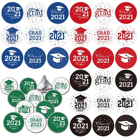 High Class Stickers Design 360Pcs Graduation Stickers 4 Color Class of 2021 Grad Party Labels 9 ...