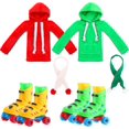 thumbnail image 2 of 6PC Christmas Accessories Set Including 2 Holiday Doll Clothes Outfit, And 4 Doll Novelty Accessories For Kid (Roller Skates), 2 of 6