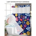 thumbnail image 4 of No Hook Cloth Fabric Shower Curtain with Snap in Liner, Blue Coastal Waterproof Shower Curtains Set with See Through Top Window, Watercolor Summer Ocean Seashells Conch Bath Curtains Shower 36"x78", 4 of 6