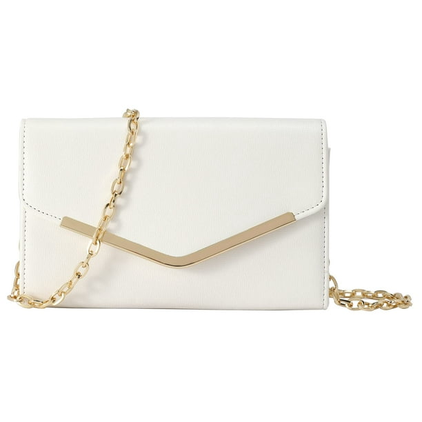 Bolso de noche Autumnwell con cierre blanco para mujer