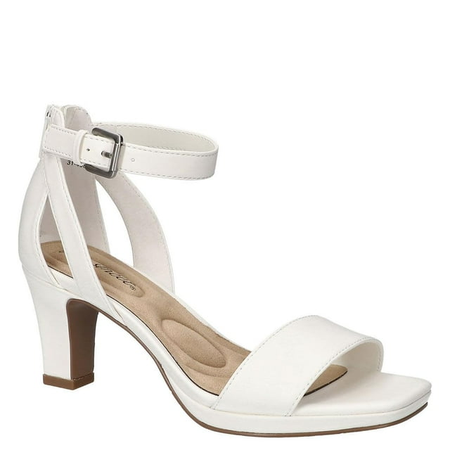 Sandalia con tacón Easy Street Ro para mujer, color blanco, talla 8.5
