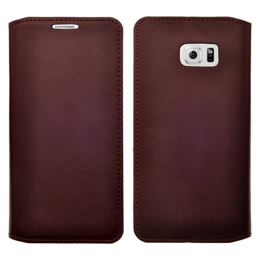 Galaxy Note 5 Case, Genuine Authentic Leather Flip Fold