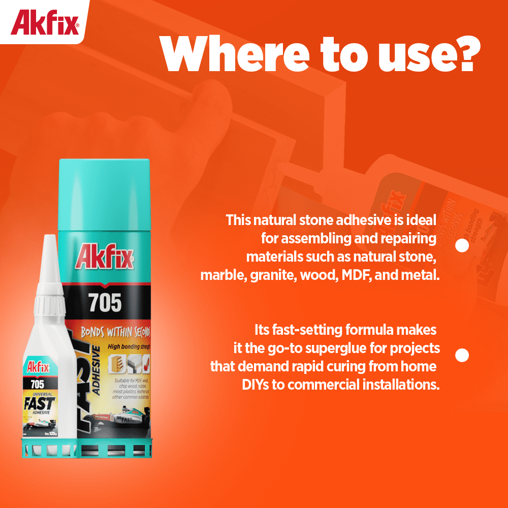 Akfix 705 Superfast Adhesive with Spray Activator-(0.88oz+3.88oz)-6 Pack