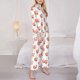thumbnail image 3 of Balery Orange Fox Conjunto de Pijama con Estampado para Mujer, Conjunto de Dos Piezas con Manga Larga, Ropa de Dormir Suave con Bolsillos, Pijamas Cómodos-XX-Large, 3 of 7