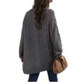 thumbnail image 5 of Women Oversized Chunky Open Front Cardigan Sweaters Cable Knit Long Sleeve Cardigans Outwear Coats, 5 of 6