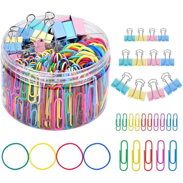 Clip para carpeta Clip de papel Juego de clips de oficina de color $ Clip de papel de color Banda de goma Adecuado para suministros de oficina y escuela $ Suministros de oficina Clip de papel de cola