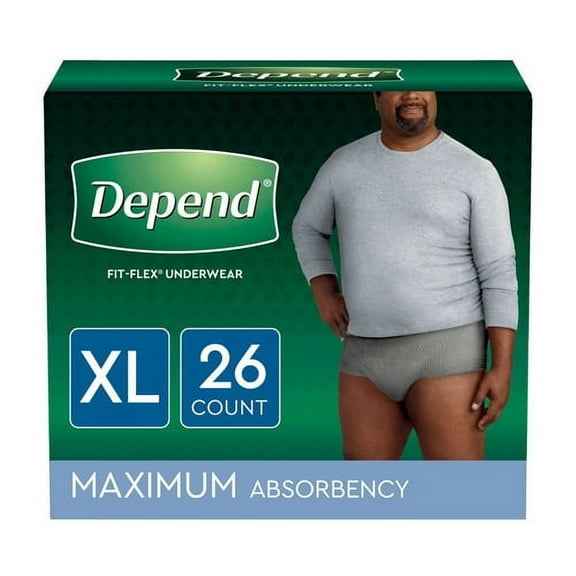 Depend Fit flex Incontinence Underwear For Men, Maximum Absorbency XL, 26 Ea