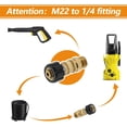 thumbnail image 4 of Juego de adaptadores para hidrolavadoras, adaptadores giratorios de conexión rápida de M22 a 1/4'', conexión de manguera para pistola de agua de alta presión, conector macho para rociador., 4 of 5