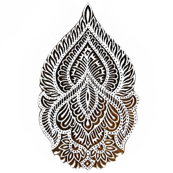 Indian Wood Printing Block Stamps Floral Stamp Hand Craved Ethnic Textile Stamp