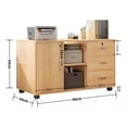 thumbnail image 2 of Archivador con 3 Cajones y Puerta con Cerrojo,Multifunción Gabinete de Almacenamiento,Mueble Organizador Bajo Escritorio para Impresora, Estantes Ajustables,Oficina en Casa, 90x34x59cm, 2 of 7