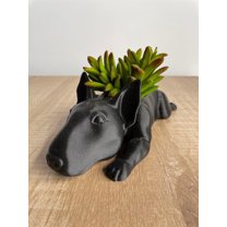 Doggy Planter  Bull Terrier Planter Gift Idea, Bar Decor, Table Decor, Plant Gift Idea, Cute Succulent Planter, any canine/dog/Bull Terrier and plant lover! Twinkling Black