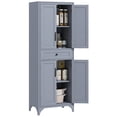 thumbnail image 3 of HOMCOM 67" Freestanding Kitchen Pantry Storage Cabinet with Doors and Shelf Adjustability, Kitchen Shelving Furniture for Small Spaces, Gray, 3 of 10