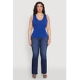 thumbnail image 3 of Womens Plus Size Seamless V Neck Rib Knit Top, 3 of 5