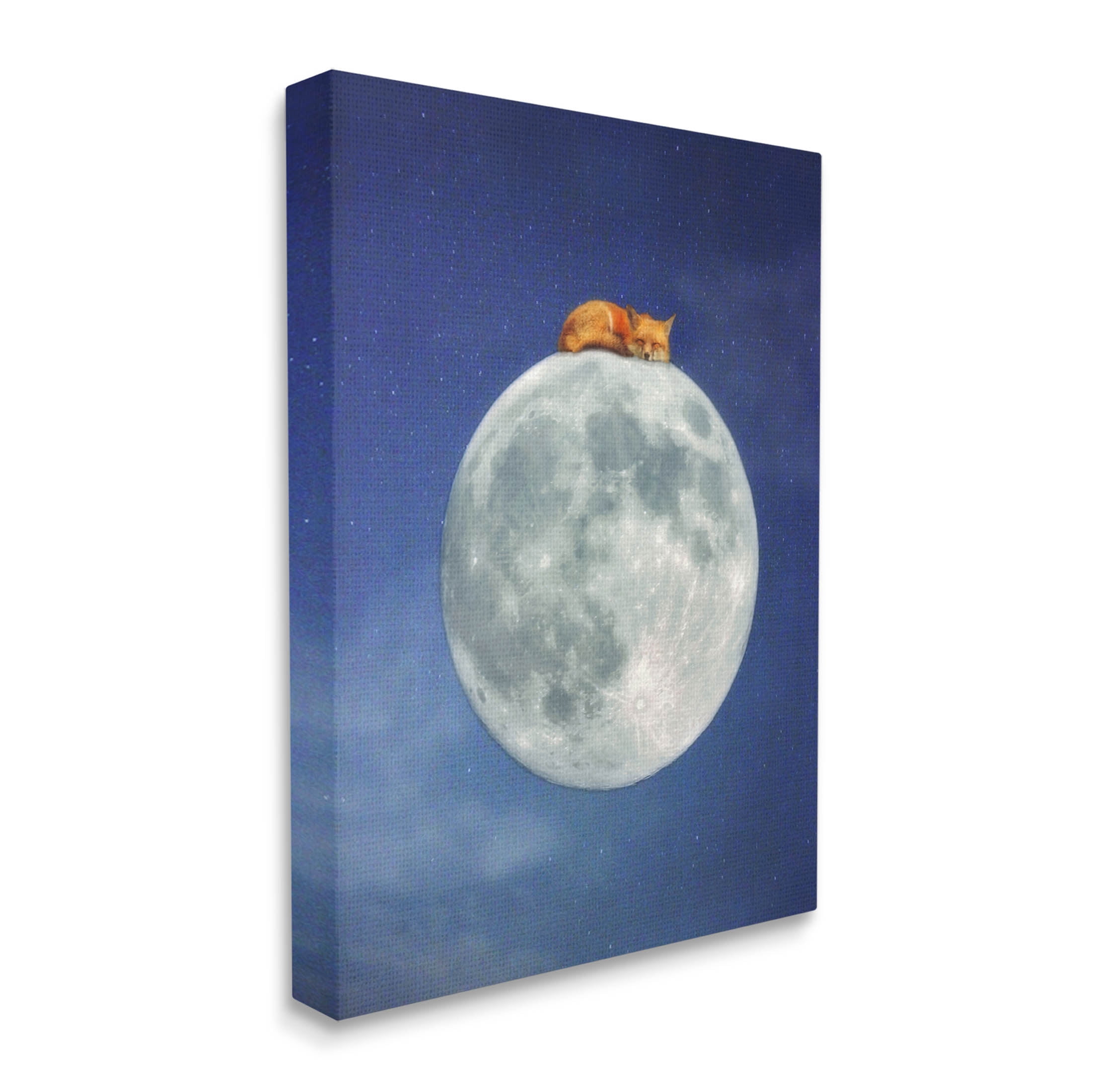Stupell Industries Fox Sleeping Night Sky Moon Graphic Art Gallery Wrapped Canvas Print Wall Art, Design by Carrie Ann Grippo-Pike