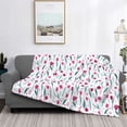 thumbnail image 2 of Yiaed Tulips Flowers Print Blanket Throw Blanket Soft Cozy Flannel Blanket for Home Bed Sofa Couch Chair-80"x60", 2 of 6
