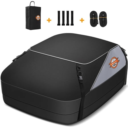 Adnoom 15 Cubic Feet Heavy Duty Roof Bag Waterproof Rooftop Cargo Carrier Bag,Car Soft Roof Top Carrier Luggage Bag for Vehicle Car Truck SUV Van((40"x35"x18")