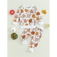 thumbnail image 2 of GXFC Toddler Baby Girl Halloween Outfits 6M 12M 18M 2T 3T Kids Boys Long Sleeve Pumpkin Print Sweatshirt+Elastic Pants Set Children Halloween Day Fall Clothes 2Pcs Set, 2 of 8