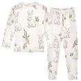 thumbnail image 2 of FORMRS Long Sleeve Top and Pants Pajama Set for Niños 2-Piece Sleepwear, Sizes 18M-8Y, Beige Rabbits and Carrots, 2 of 6